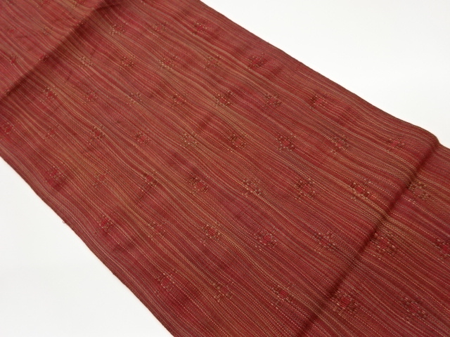 JAPANESE KIMONO / VINTAGE NAGOYA OBI / WOVEN GRID & WAVY STRIPE